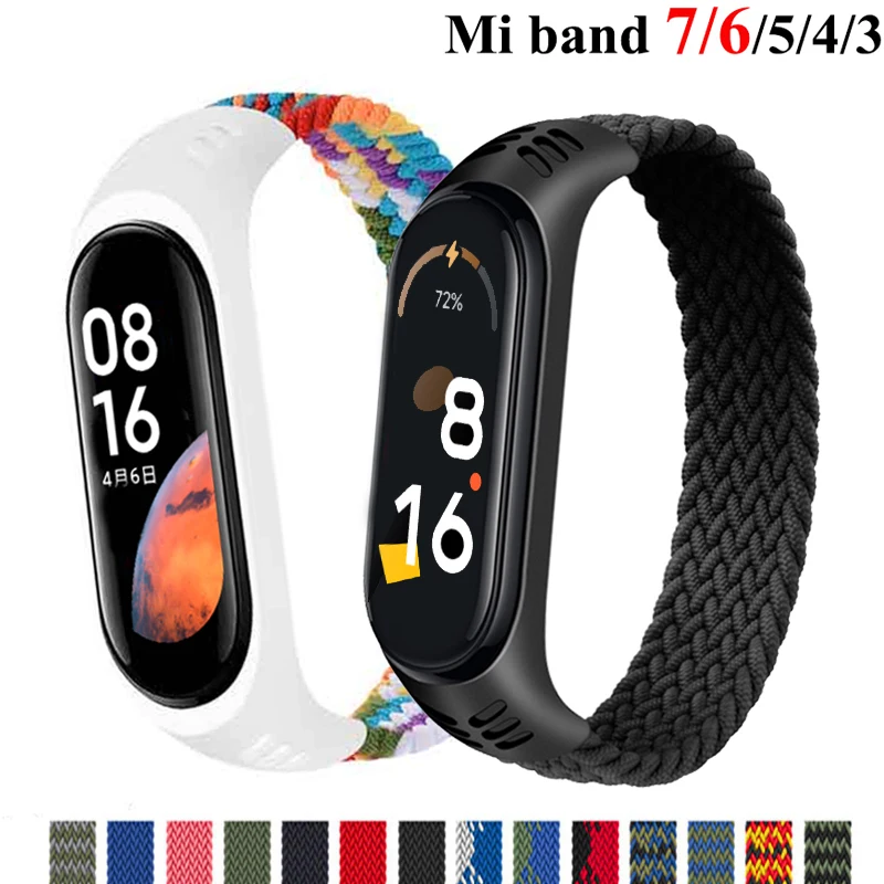 Náramok pre Xiaomi Mi Band 6 7 Strip Nylon prepletený sólová slučka Pulseira náramok Miband5 náramok pásu Mi Band 5 4 3 6 Correa