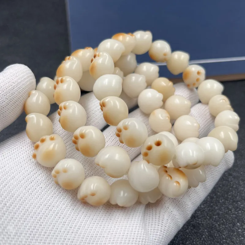 Náramok s vyrezávaným uhlím viac ako Biely Sapphire's Paw Bodhi Seed Men's and Women's Crafts Single