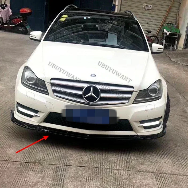Nárazníky automobilov Automatické úpravy dielov ABS plastový splitter predných pier pre splitter pre Mercedes W204 C200 C300 C63 Estate / Wagon 2010-2014