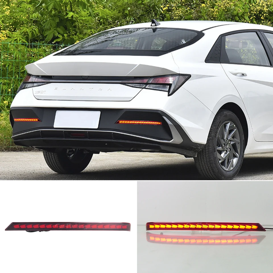 Nárazníky zadnej hmlovej žiarovky LED Auto pre Hyundai Elantra 2023 2024 LED reflektor reflektor Light Hmlové svetlo brzdové svetlo Dynamický zákrupový signál