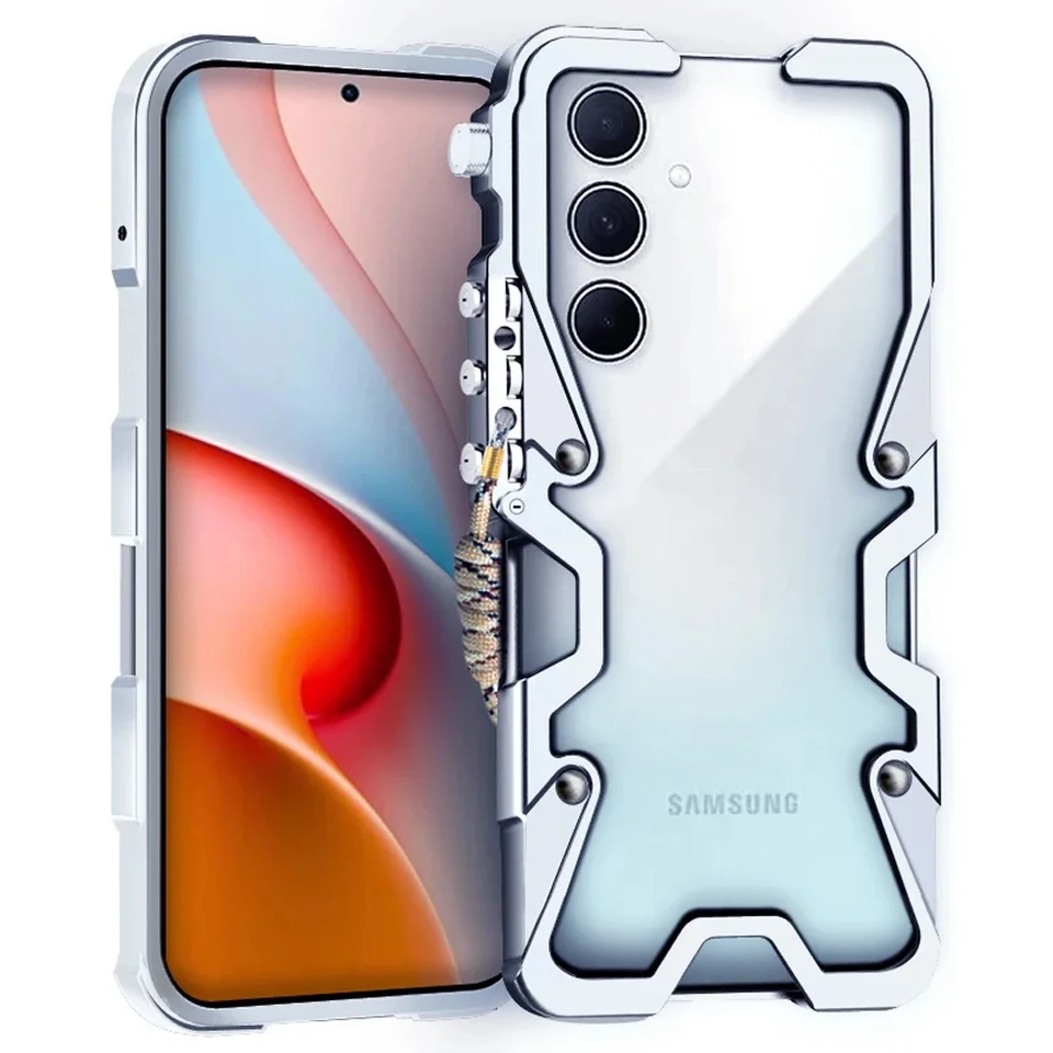 Nárazový hliníkový nárazník pre puzdrá pre Samsung Galaxy A35 A55 A72 A73 M15 M55 Pase Cover Cover Fundas Fundas Fundas Shell