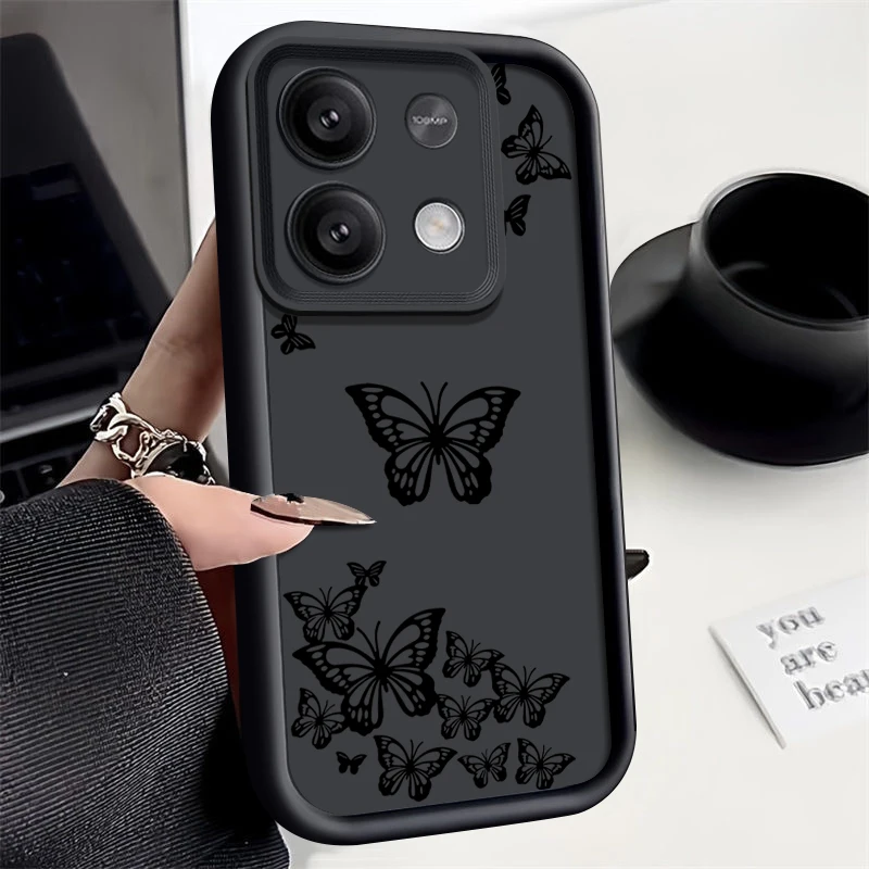 Nárazový kresba Butterfly puzdro pre Xiaomi Redmi Poznámka 13 12 11 Pro 5G 4G 11S 10 POCO F6 X6 X5 M6 11T 13T Pro Silikónový kryt