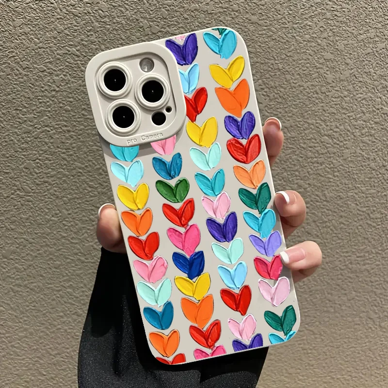 Nárazový prípad pre Xiaomi Mi 14 13 13T 12. 11t 11t 11 Lite 5G POCO X6 M6 X5 F5 X3 PRO 4G Olej olejom maľby Pink Love Heart Soft Cover