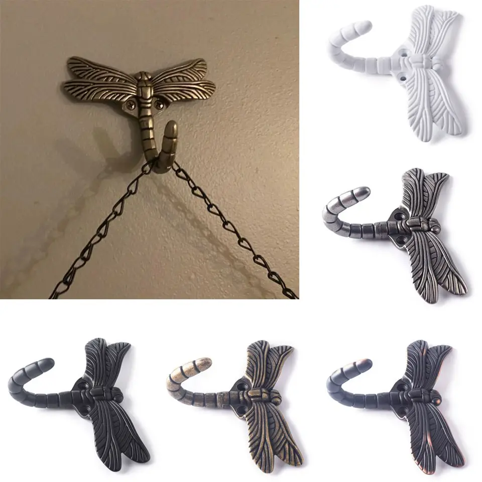 Nástenná punčová zliatina zliatina Dragonfly v tvare nástenné vešiak na šaty kabát s klobúkom klobúk hanger sprchový hák hák