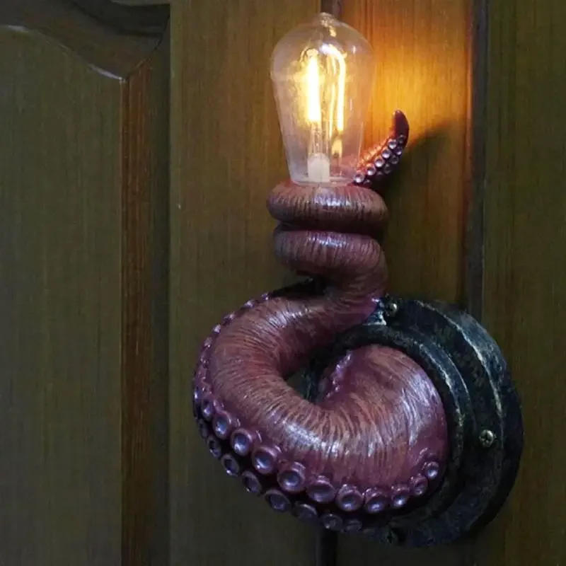 Nástenné svetlo chobotnica vintage chápadla tvarová lampa realistická živica kreatívne zviera Led Svätosť domáci uličkový bar dekoratívne svetlo