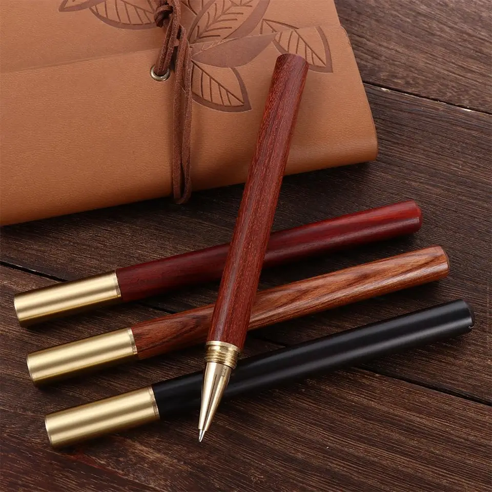 Nástroje na písanie Zlaté pero Business Sign Pen Office Dodávky Ballpoint Metal Gel Pen Wood Rollerball Roller Roller Ball Pen Brass Pen