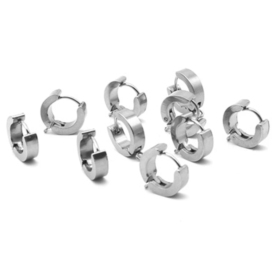 Náušnice z nehrdzavejúcej ocele 6 ks striebro bez punčového ucha Spona na ucho ucho Dámske náušnice šperky 17x13 mm, 15x14 mm
