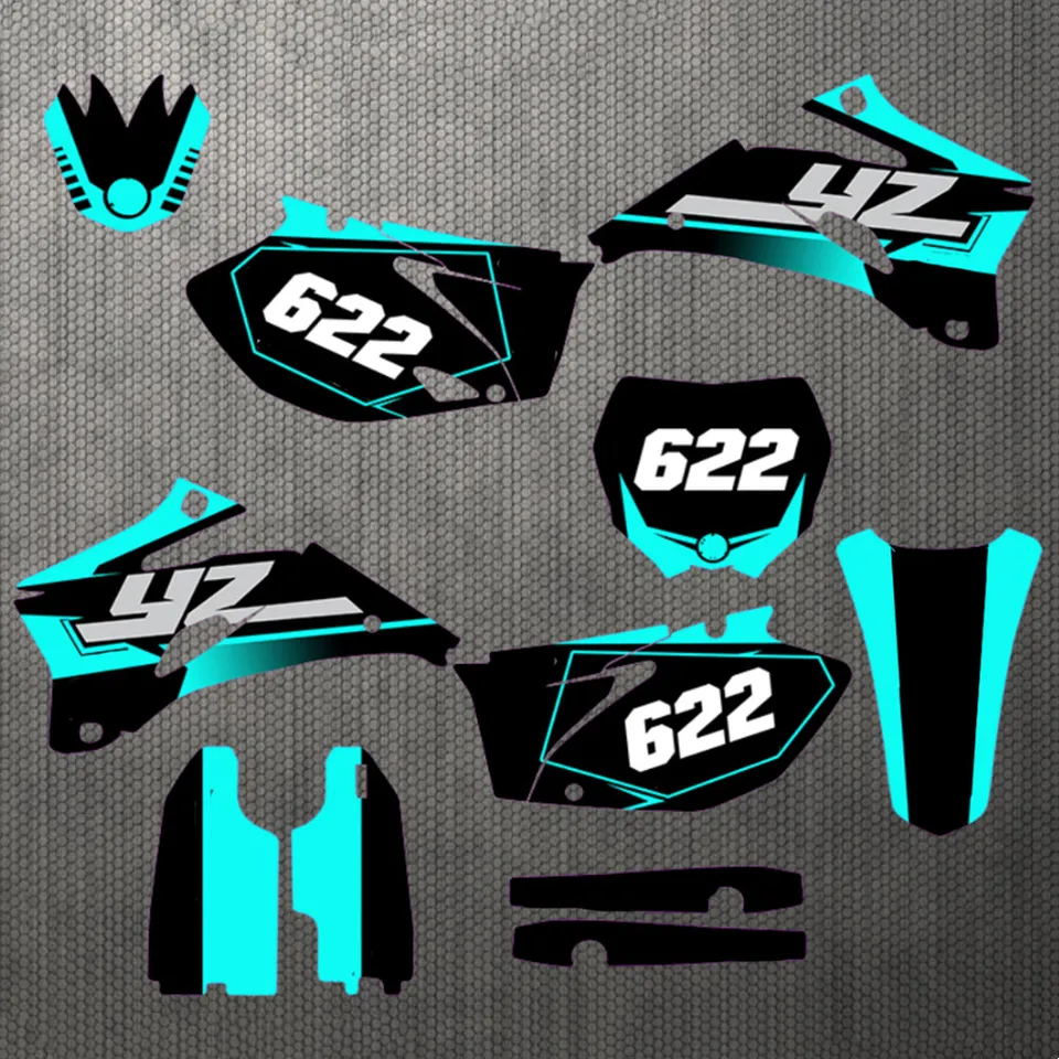 Názov vlastného čísla Motocyklová nálepka Grafika na pozadí súprava pre Yamaha YZ250F YZ450F 2006 2007 2008 2009 YZF250 YZF450