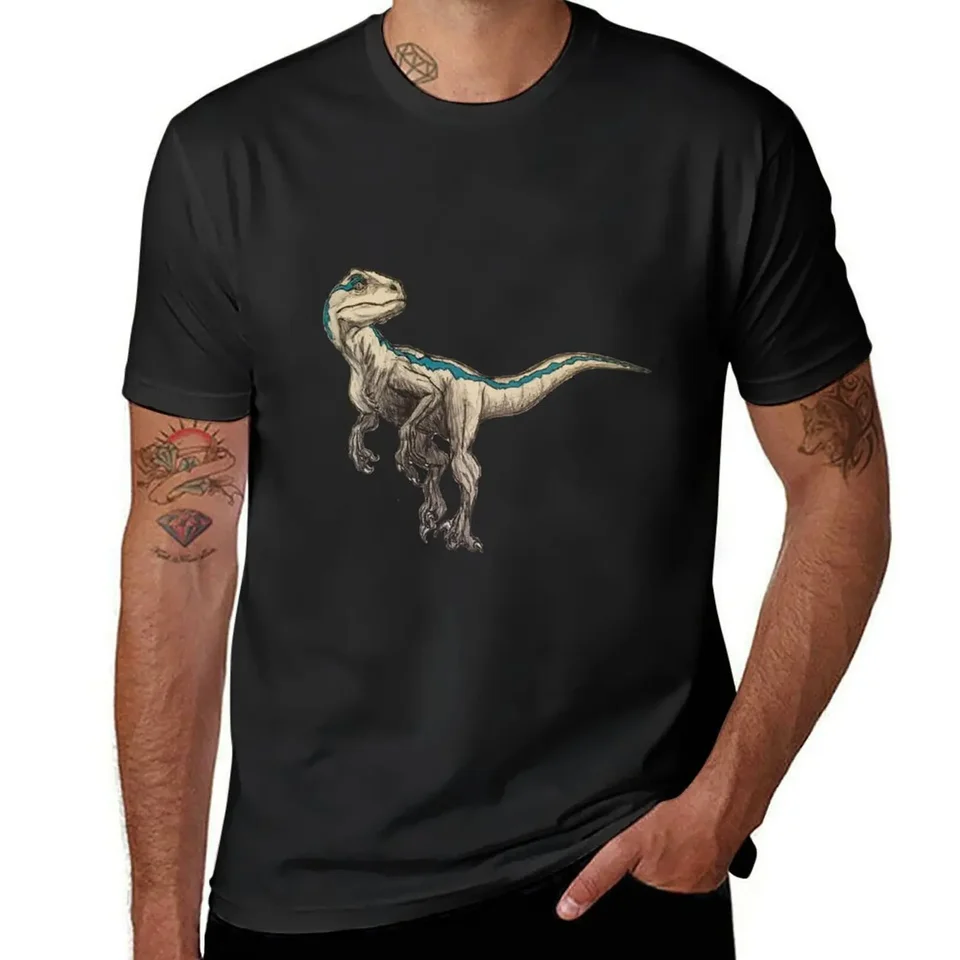 Náčrt modrej z Jurassic World Tričko s nadrozmerným Toppingom nadmerné tričká s nadmerne veľkým tričkami.