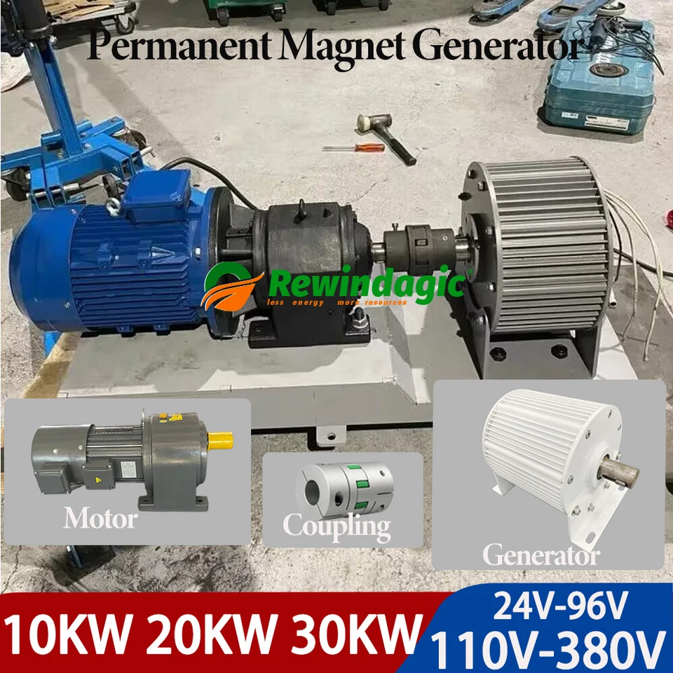 Nízky otáčok 10 kW 20 kW 30 kW 220V 230V 380V Permanent Magnet Generátor s motorom 380 V trojfázový motor s alternátorom reduktora