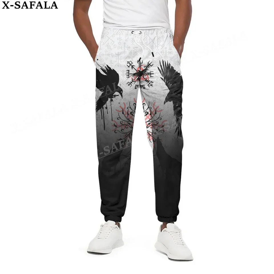 Nórska mytológia Vegvisir Viking Symbol 3D tlače nohavice Men Slevety Casy Long Roggers Streetwear Autumn Sports Pants-3