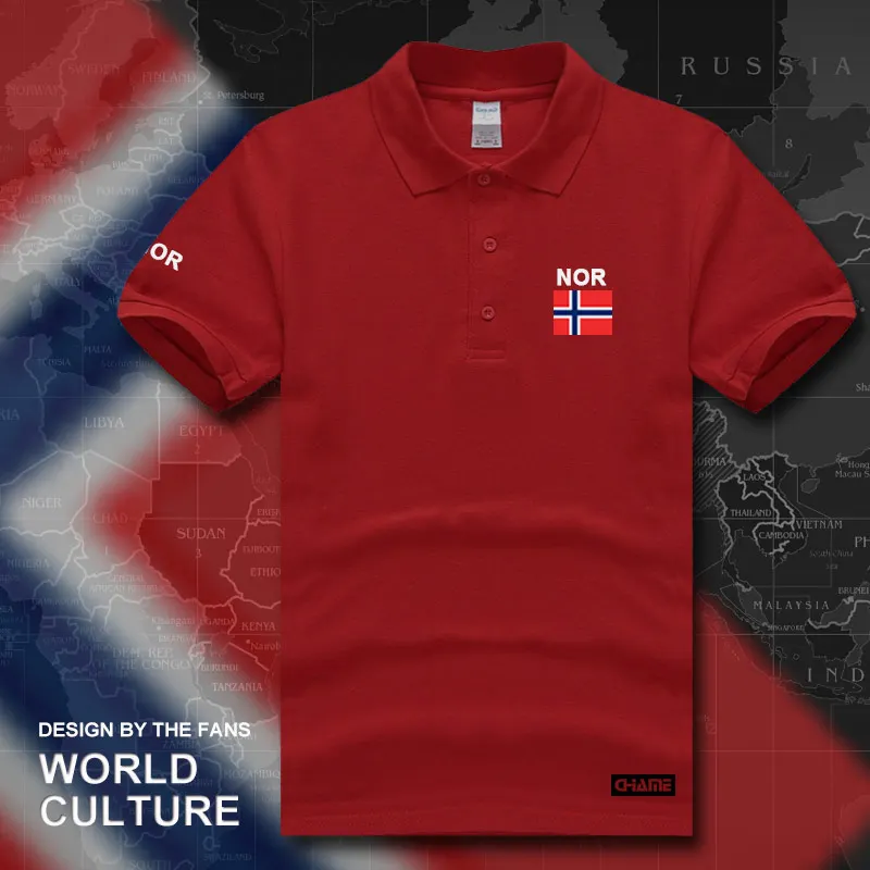 Nórsko Norge Polo košele Men s krátkym rukávom biele značky Vytlačené pre krajinu 2017 Cotton Nation Team vlajku Nordmann Norwegian No