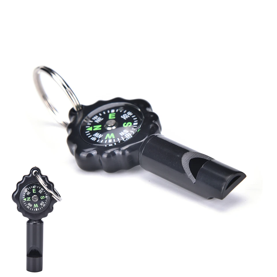 Núdzové prežitie píšťalky 5-v-1 Compass Flint Waterproof Storage na kempingovú turistiku