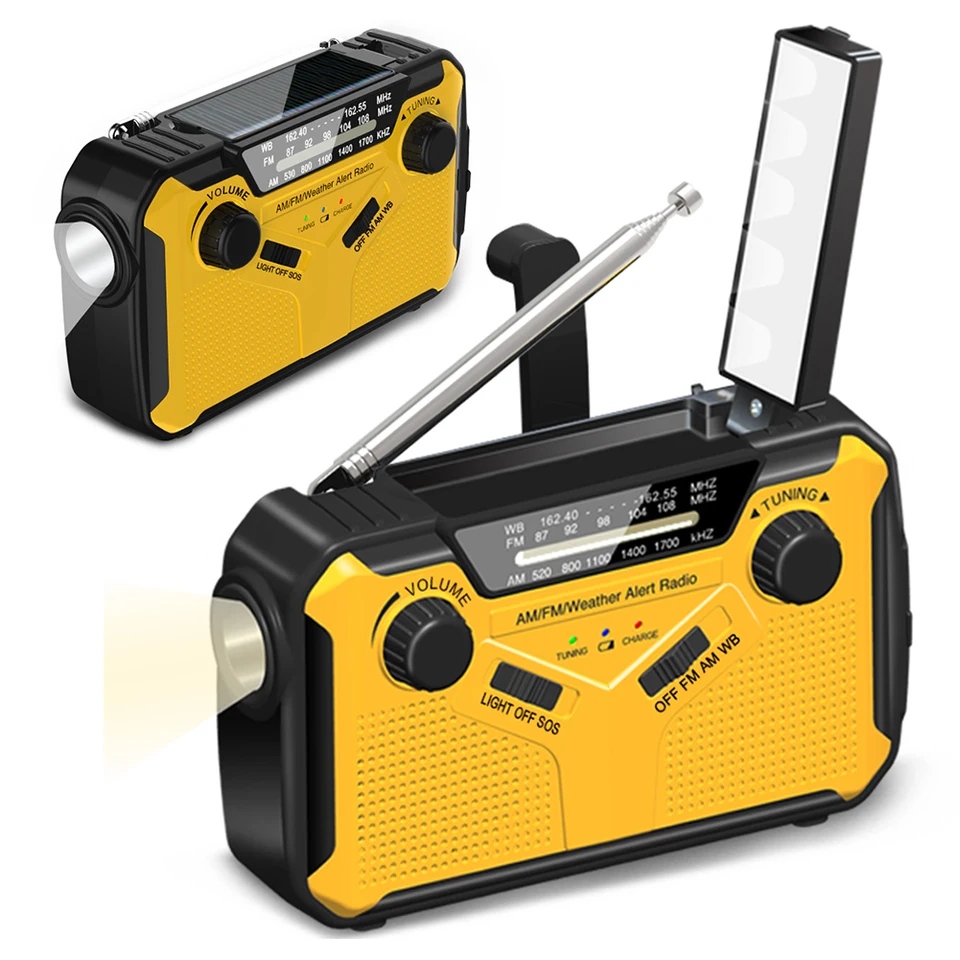 Núdzové rádio s LED baterkou Power Bank SOS Alarm Solar Radio AM/FM Prenosné rádio pre prežitie búrky pre núdzové kempingy
