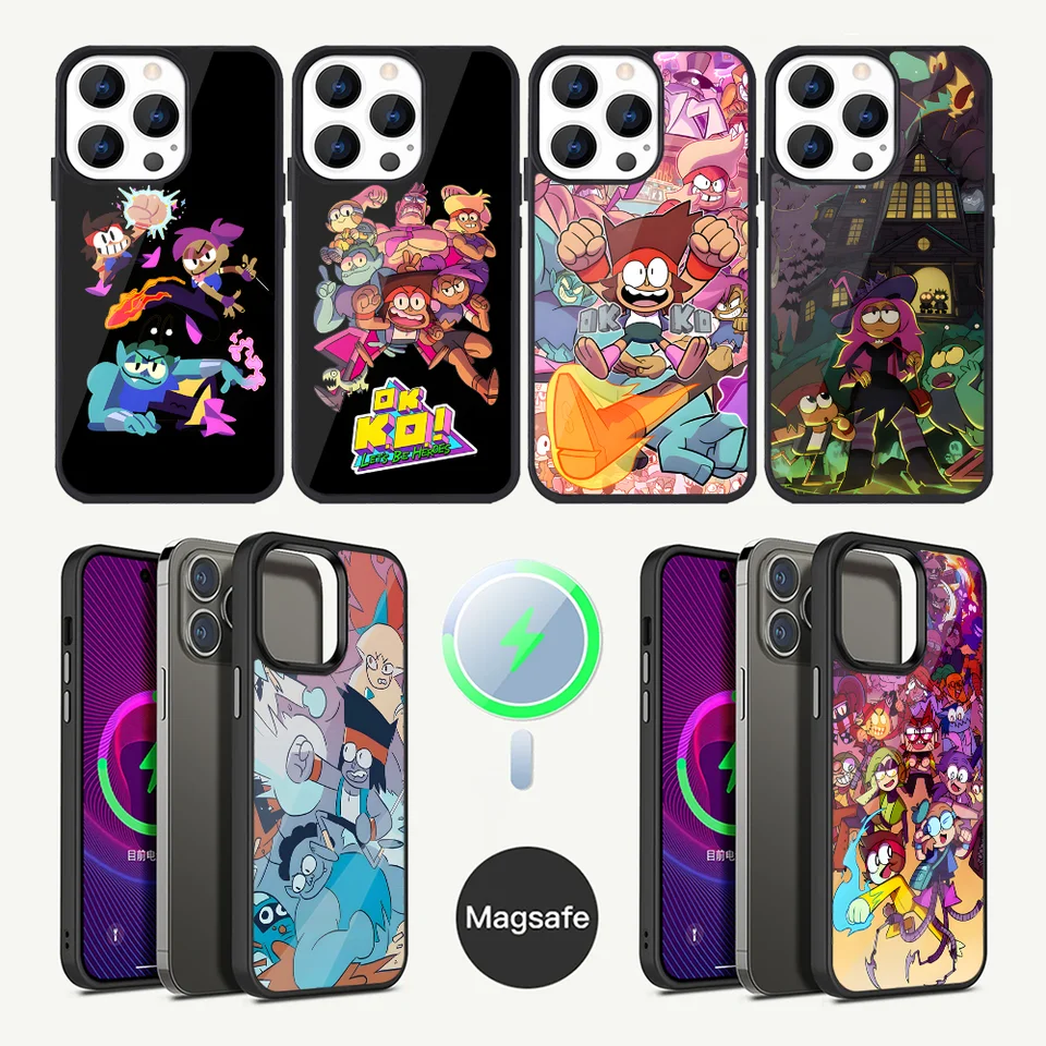 O-OK KO Lets Be Heroes Telefón pre iPhone 16,15,14,13,12,11, Plus, Pro, Max Mini Magsafe magnetické bezdrôtové nabíjanie