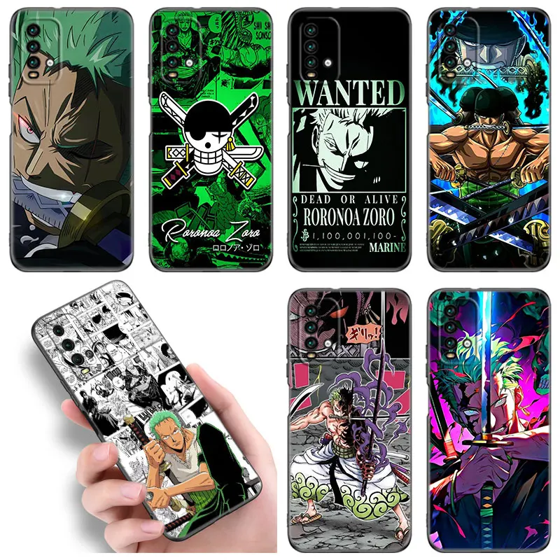 O-One Piece Roronoa Zoro Telefón pre puzdro pre Xiaomi Redmi Note 5 6 7 K40 K60 PRO 7A 8A 9A 9C 9I 9T 10A 10C 12C A1 A2 + Čierny obal