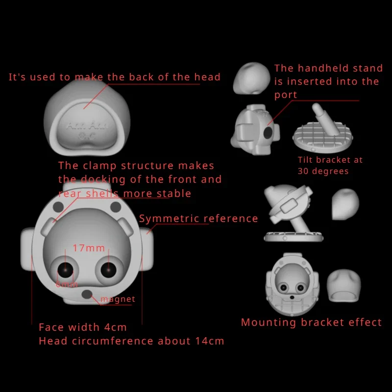 OB11 Craniotomy forma 8 bodov Polymérna hlinená bábika Nástroje DIY hrnčiarska ručne vyrábaná animácia kreslená postava Folma hlavy