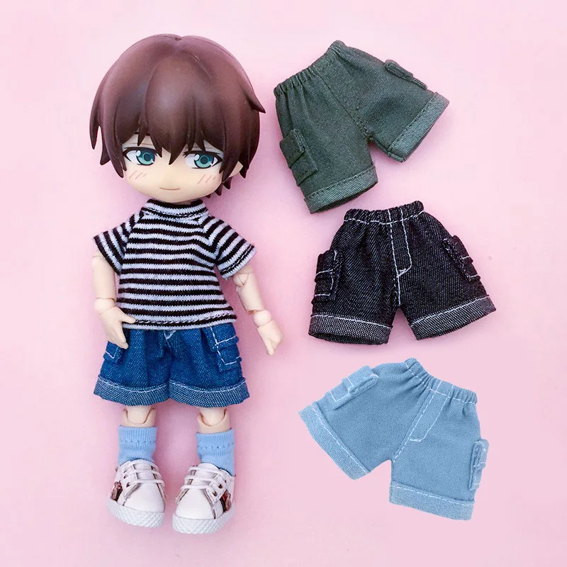 OB11 Doll Denim Denim Pocket Shorts Work Pants Doll Clothes Appresrs Clothing pre OBITSU 11, YMY, DDF, GSC, Body9 1/12 BJD Doll