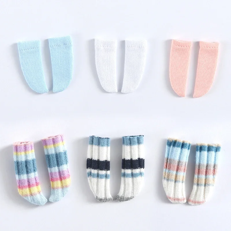 OB11 Doll Socks Over-the-koleno ponožky pruhované ponožky 8 min. 12 min bjd bábiky oblečenie Molly OB22