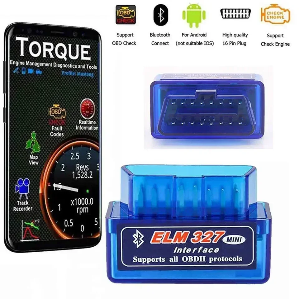 OBD 2 ELM327 Detektor automobilov Bluetooth kompatibilné rozhranie V2.1 V1.5 OBD2 II Diagnostický nástroj ELM 327 Práca pre krútiaci moment/PC Android