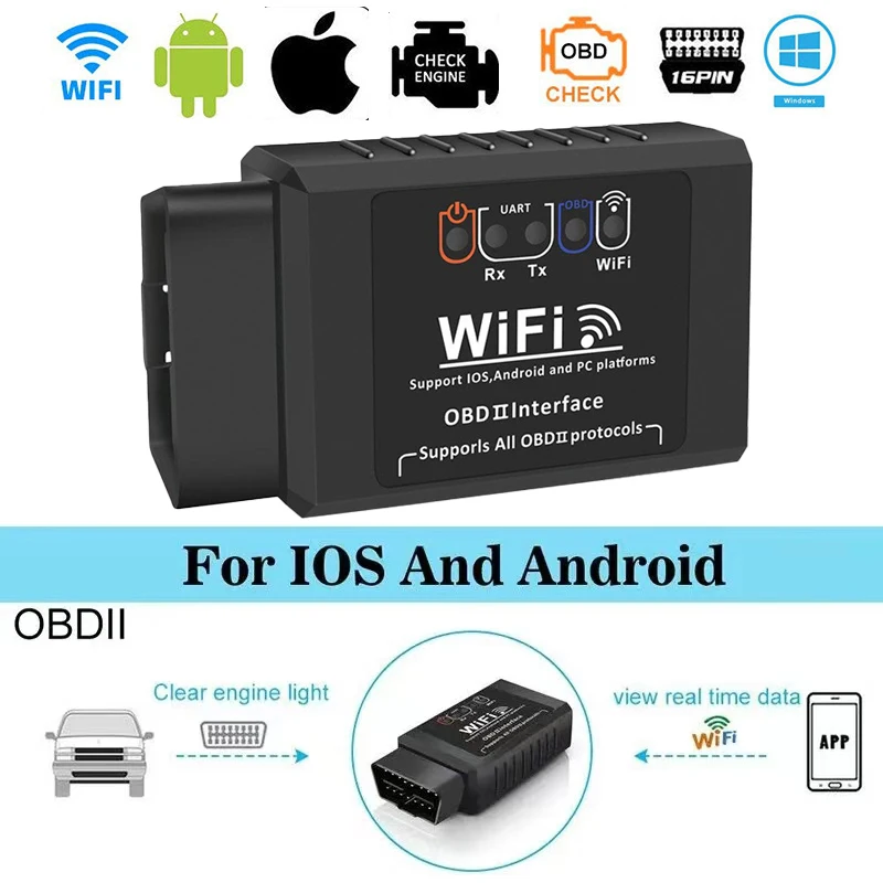 OBD2 WIFI ELM327 V1.5 Diagnostický nástroj na čítanie skene