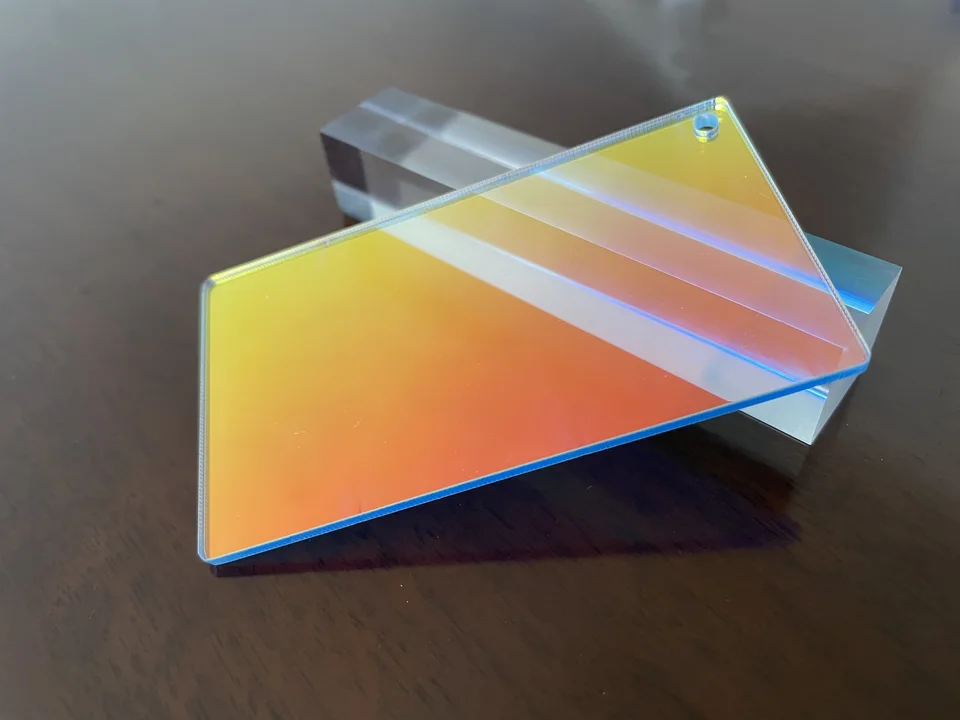 Obdĺžnik Farebný plexisklu doska Iridescent acylic s otvorom pre DIY Keychain, Storage Lable, Paiting, značka štítkov