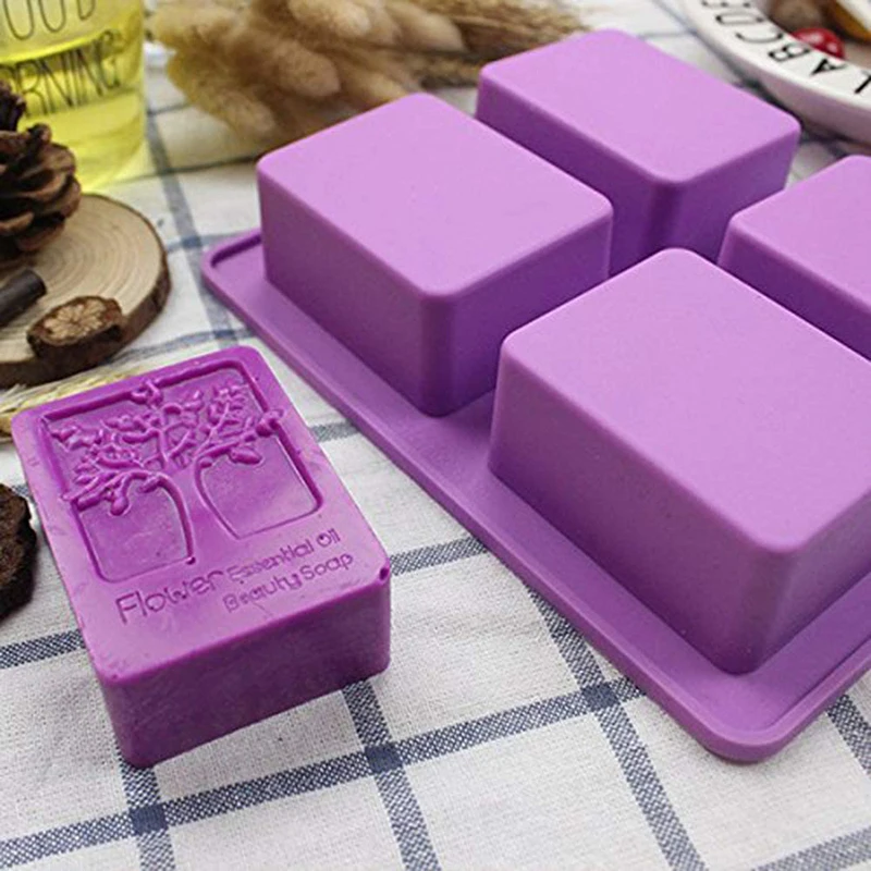 Obdĺžnik Life Tree Silikónová mydlová forma kvety šťastie DIY remeselníka umelecká koláč na pečenie forma pre ručne vyrábané sviečky vosk topí bomba v kúpeli