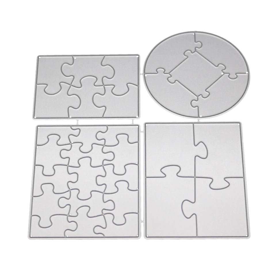 Obdĺžnik Round Metal Cutting Dies Stencil Fun Puzzle Craf Cut Die Scrapbook DIY ručne vyrobené album papierové karty dekorácie Dies