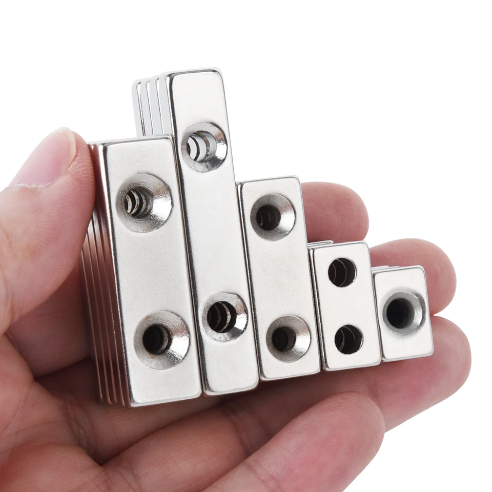 Obdĺžnikové pulzné diery ndfeb magnety silné magnetické plachty Malé zriedkavé neodymium magnet pre remeselníkovú dekoráciu domov