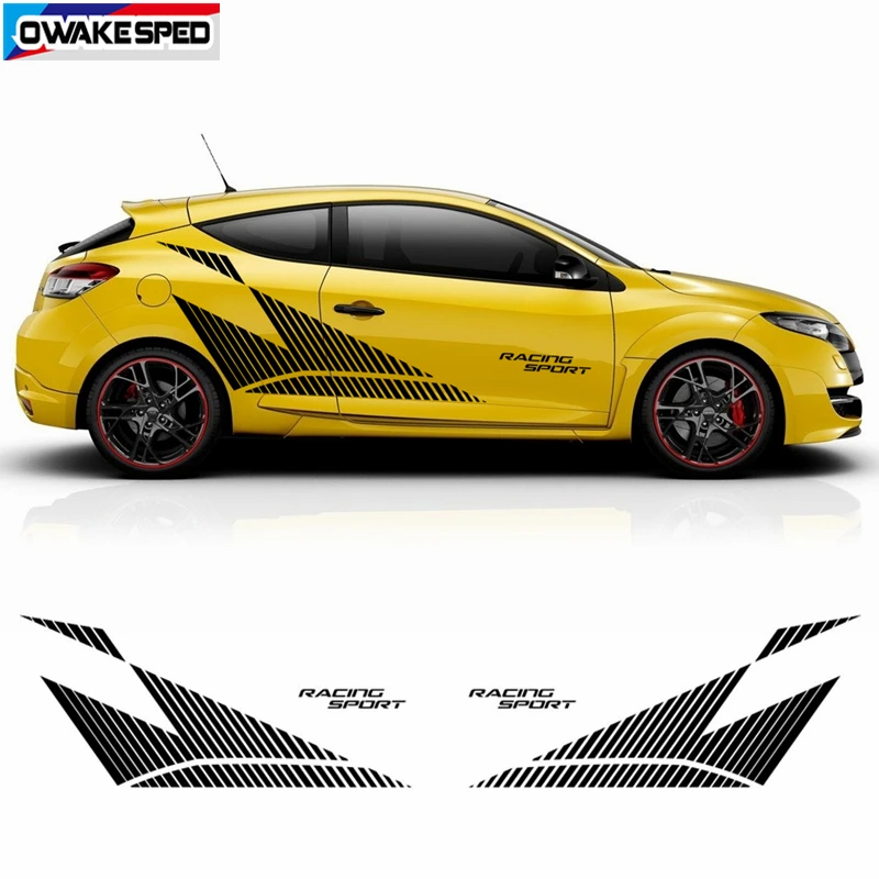Obidve bočné pretekárske športové pruhy auta Dvere Body Dvere Vinyl Decal For-Reneult Megane RS Trophy 3-5 Dvere Design Sticker Accessories