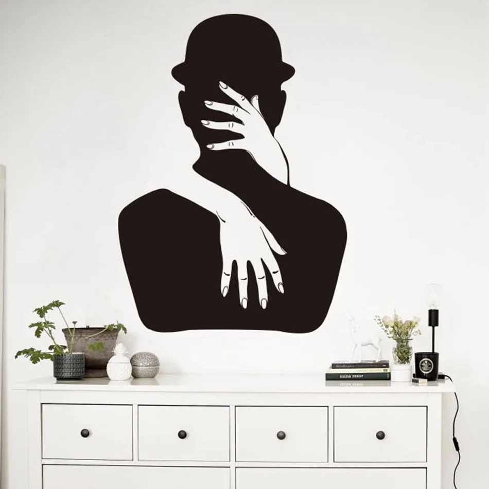 Objatie bozkávanie páry nástenná nálepka Romantická láska svadobná dekorácia sexy bozk dizajn Lovers Vinyl Wall Decals Remoavle Vinyl Art