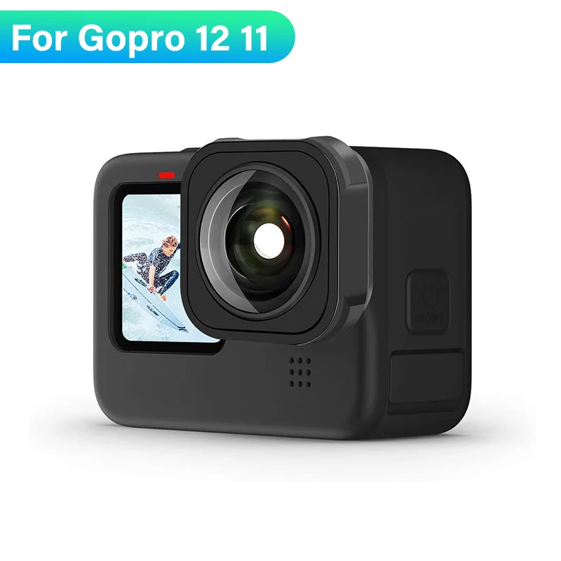 Objektív fotoaparátu proti triasnutiu 155 ° so širokouhlým uhlom podpore 5 metrov nepremokavá šošovka pre GoPro Max/ Hero 12 11 10 9 Čierna