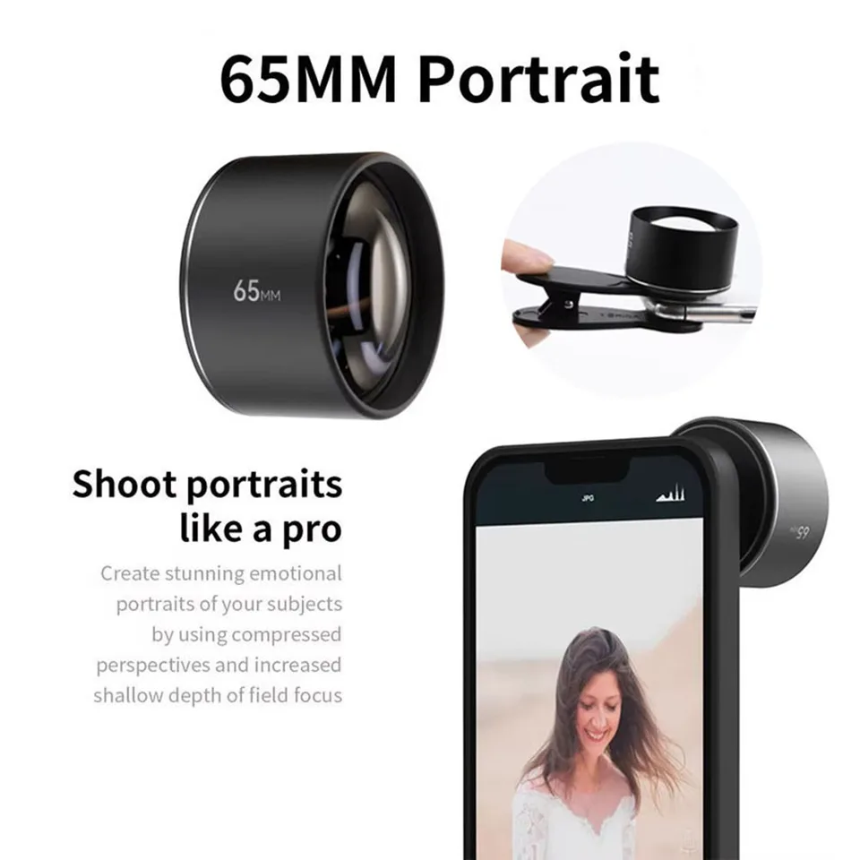 Objektív portrétu pre smartfóny 65 mm pre telefóny iPhone a Android pre iPhone 16 15 14 13 12 12 Pro Max Tablets & Laptop Webcams