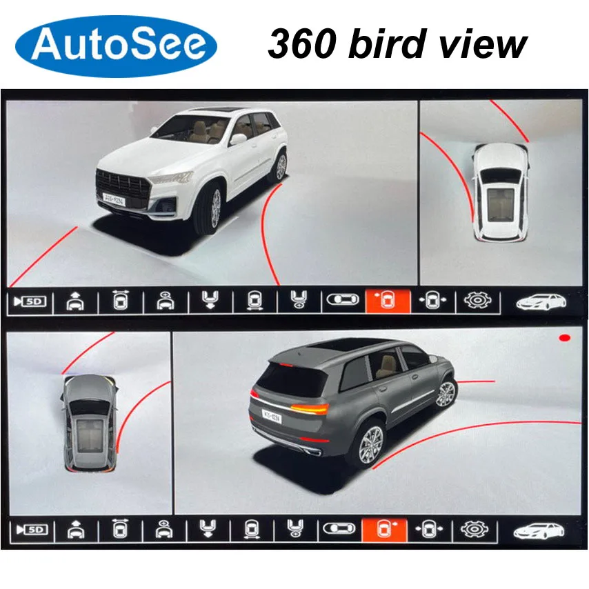 Oblek Original OEM Monitor 2022-2024 Pre Audi Q5 Bird Eye 360 ​​stupňa fotoaparátu 3D Panoramatický výhľad predné zadné zrkadlo Obsah Oprška