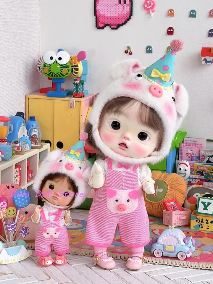 Oblečenie Dula Doll oblečenie malé ošípané ružové narodeninové oslava sukňa Blythe OB24 OB22 OB11 qbaby Diandian Azone Licca Icy Jerryb 1/6 BJD