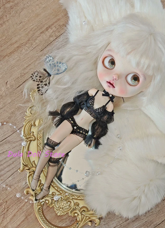 Oblečenie Dula Doll oblečenie čierne čipky spodné prádlo Blythe OB24 OB22 Azone Licca Icy Jerryb 1/6 BJD Doll Adsessory