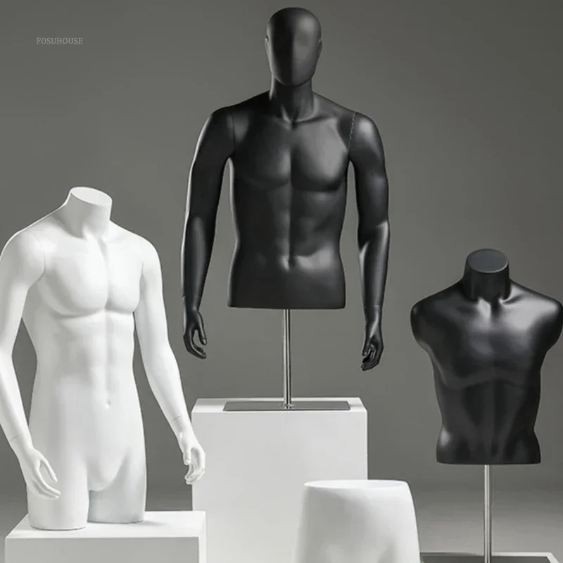 Oblečenie Polovičné figuríny Polovičné jednoduché rekvizity Pánsky model stojan na celé telo čierne biele falošné ľudské spodné prádlo stojan na displej X