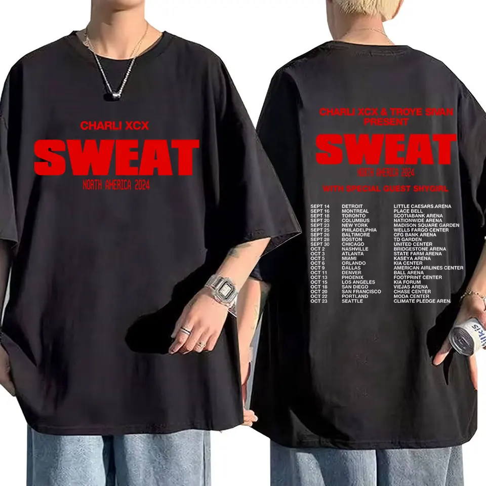Obmedzené Charli XCX Crash Sweat 2024 Tour Tričká Men Dámske oblečenie módne nadmerné tričká Brat Fans Trend Merch Streetwear