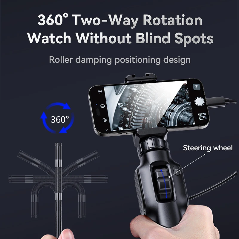 Obojsmerný 360 ° Priemyselný endoskop riadenia 8 mm/6 mm objektív HD1080p Camera CAMER MOTOROVÝ KONŠTRUKCIA SPOLOČNOSŤ BORESCOP pre Android IOS
