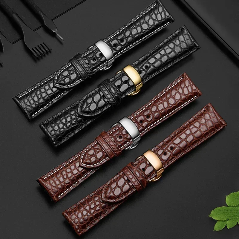 Obojstranné krokodílové kože Men Ženy pre Bao po Bao Jia Jaeger-LeCoultre Omega Longines 18 19 22 mmm
