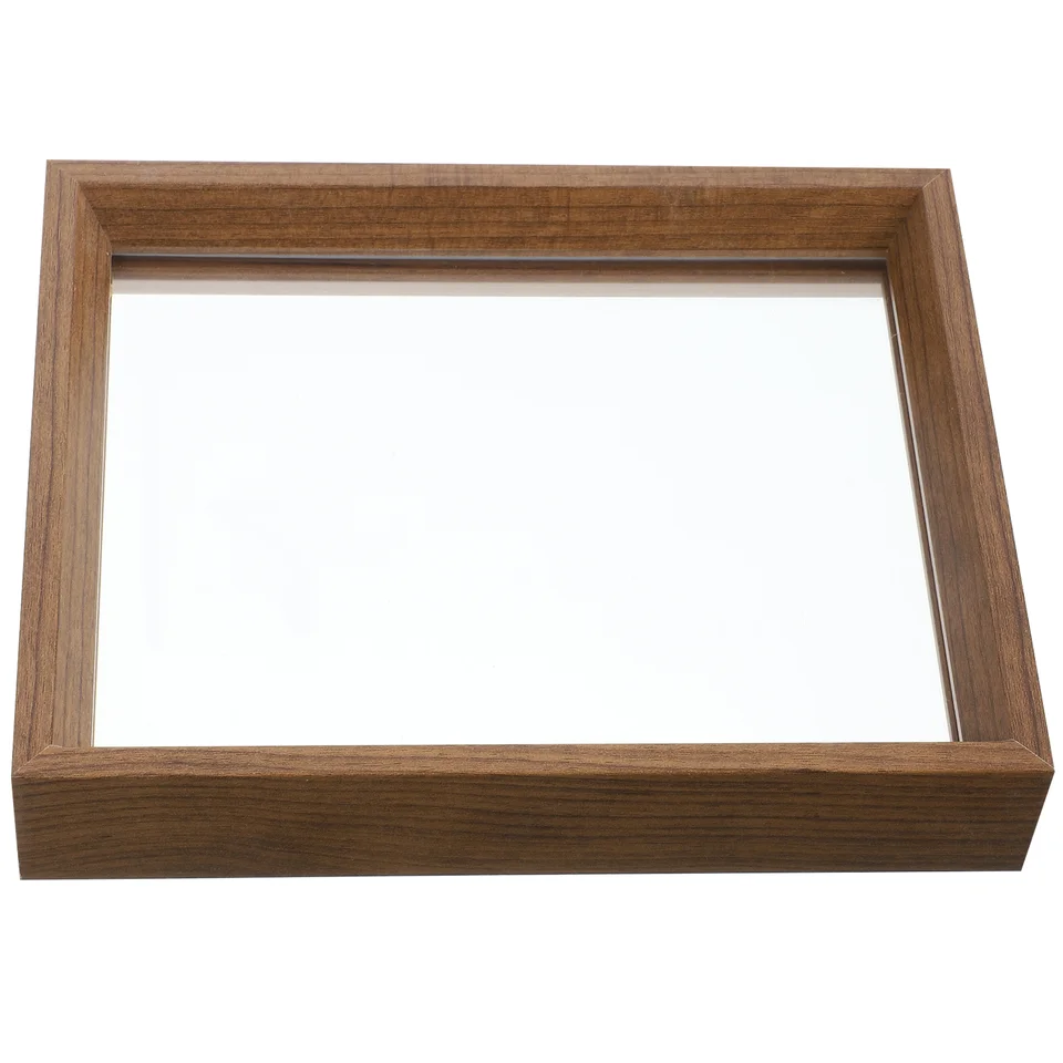Obojstranný priehľadný fotorámik A4 Picture Držiteľ stola pre plátno Razené akrylové drevené plávajúce displej Tabletop Office
