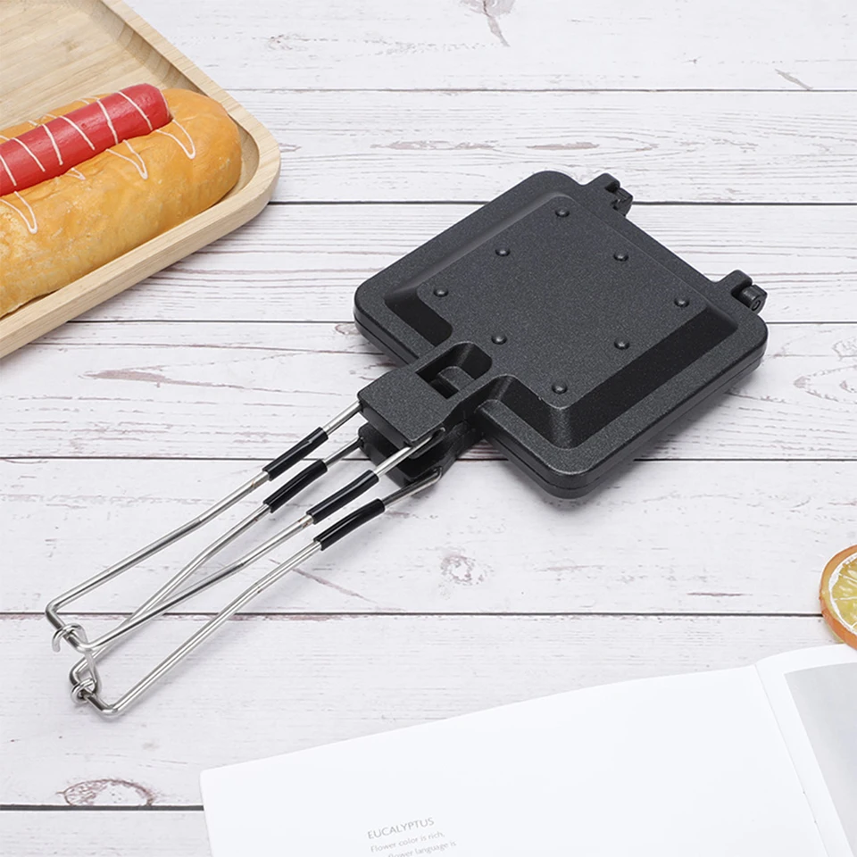 Obojstranný sendvičový stroj Nepríjemný železný chlieb Toast Hot Dog Waffle Pancake Raňajky na plesni plesne panvicu