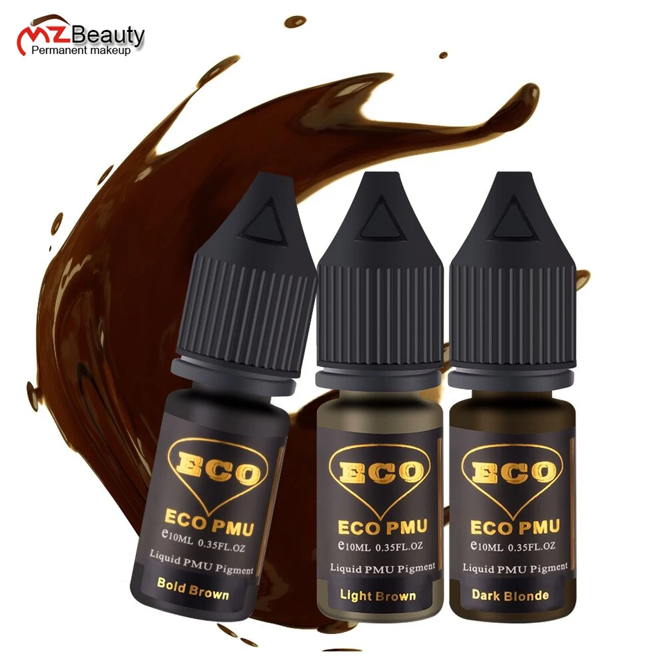 Obočie s tekutým pigmentom Trvalý make -up stroj Používa henna obočie tetovanie atrament tinta para tatuar tatoo dodáva maquiagem 10 ml