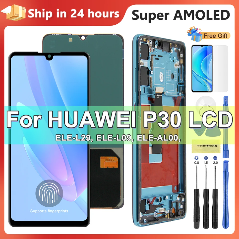 Obrazovka OEM P30 pre Huawei P30 ELE-L29 ELE-L09 AL00 TL00 LCD DISPIT DIGITÁRU DIGITÁRU STANDIZÁRU s odtlačkom prsta
