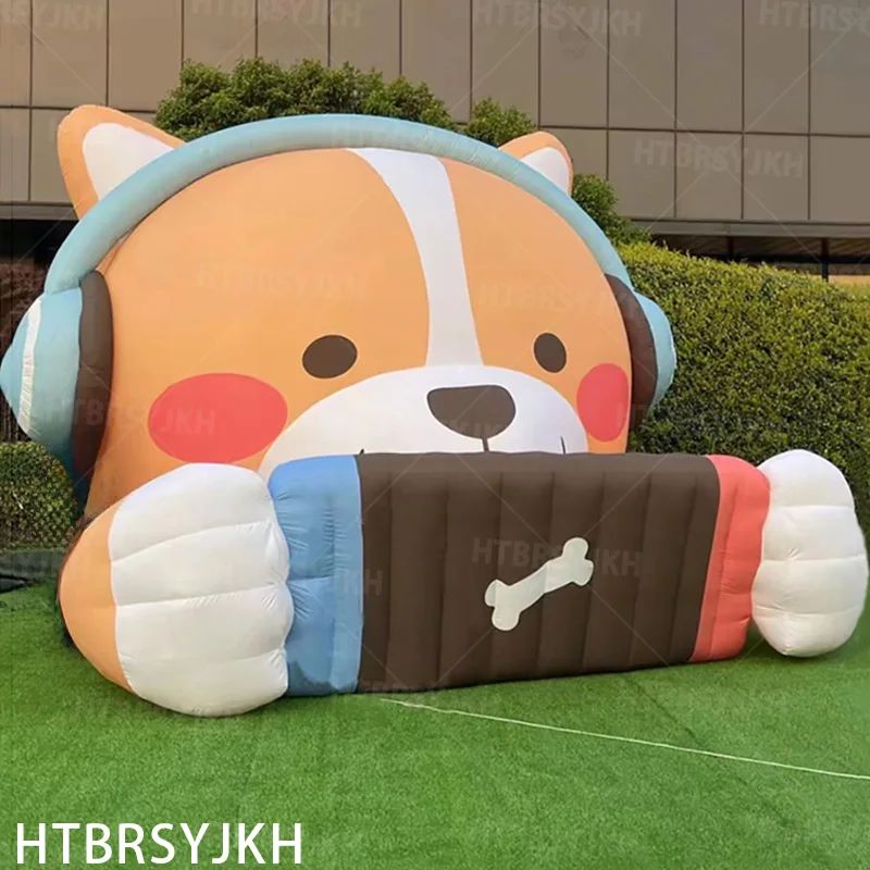 Obrovské nafukovacie kreslené psy Nosia slúchadlá na čítanie mobilných telefónov, hudobného festivalu zdobené reklamné reklamné reklamné reklamné propagácie