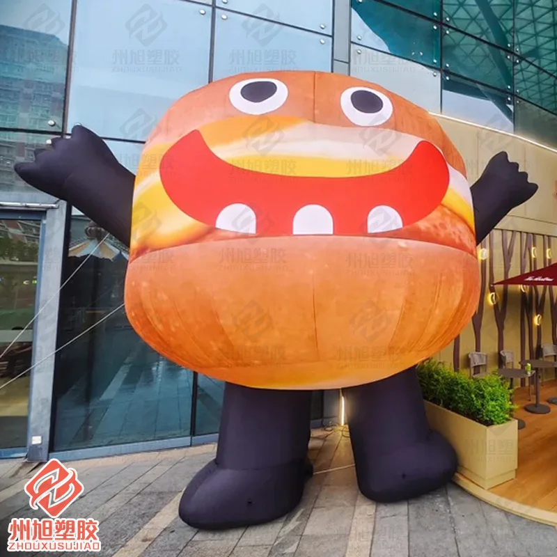 Obrovský nafukovací karikatúra Burger Monster Doll Air Model Food Character Activity Commercial Ozdoby Reklama reklamných rekvizít