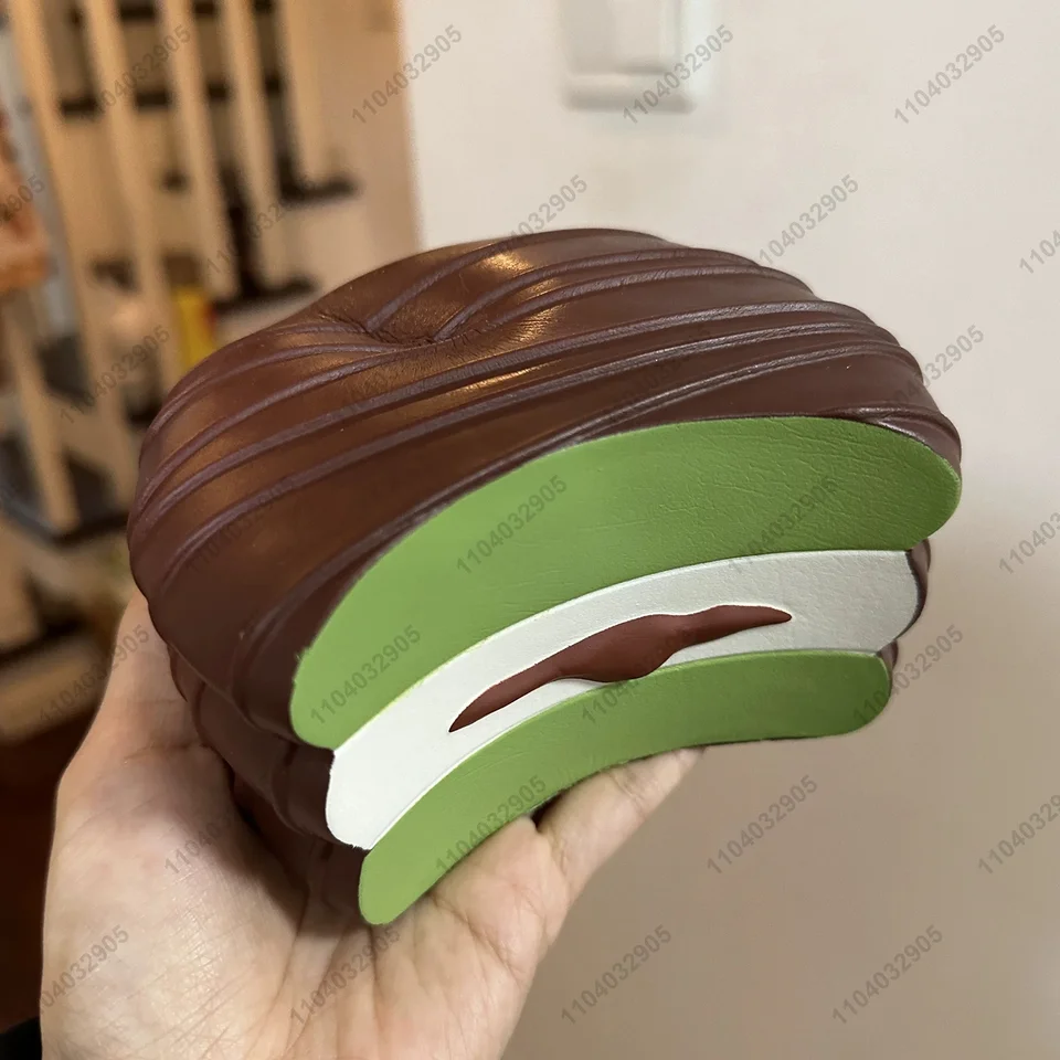 Obrovský veľký čokoládový koláč squishy hračky pomaly stúpajúc matcha koláč koláč pečivo fidget hračky stres hračky Vypustite ruku relax hračku