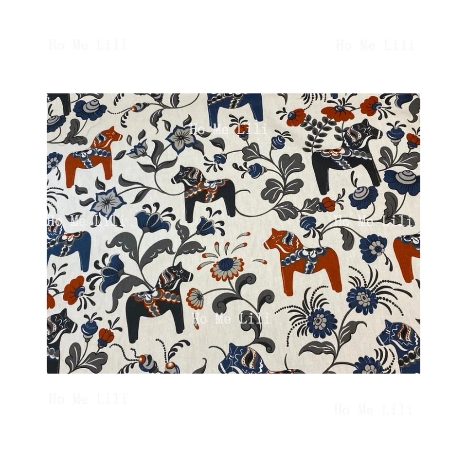 Obrus ​​Dala Horse Scandinavian Scandinish Kone okrúhly oválny obdĺžnik obrus