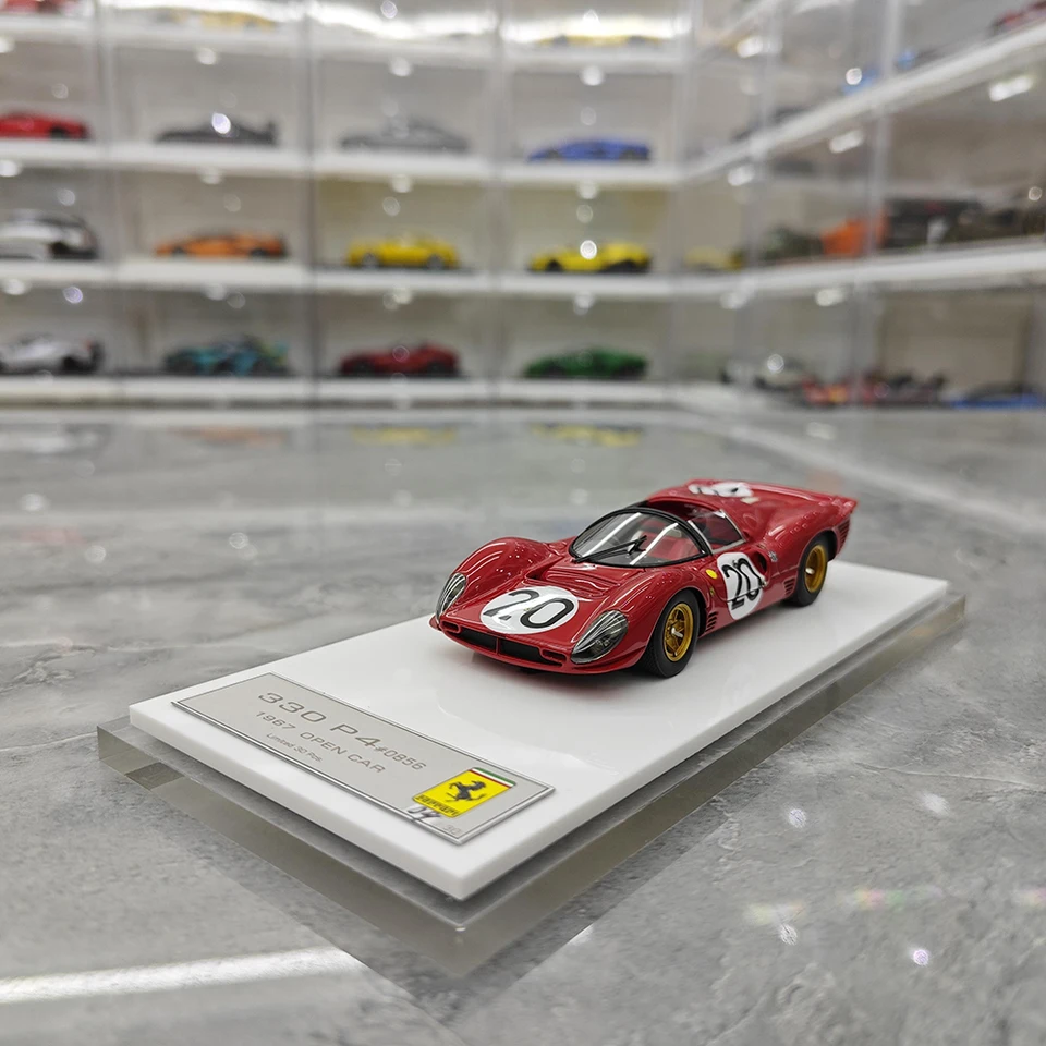 Obsluha živicového materiálu 1:43 Scale 1967 Ferrari 330 P4 č .20 Maľované pretekárske auto simulácia živicovej vozidla Model Fan Zbierka ventilátora