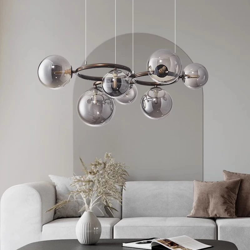 Obývacia izba stropný luster Nordic Glass Ball Pendend Lamp pre jedáleň Haly kuchyňa ostrov spálňa vnútorné osvetlenie Čierne zlato
